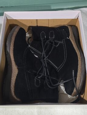 Wanderlust Black Suede Chukka Boots with Tan Trim